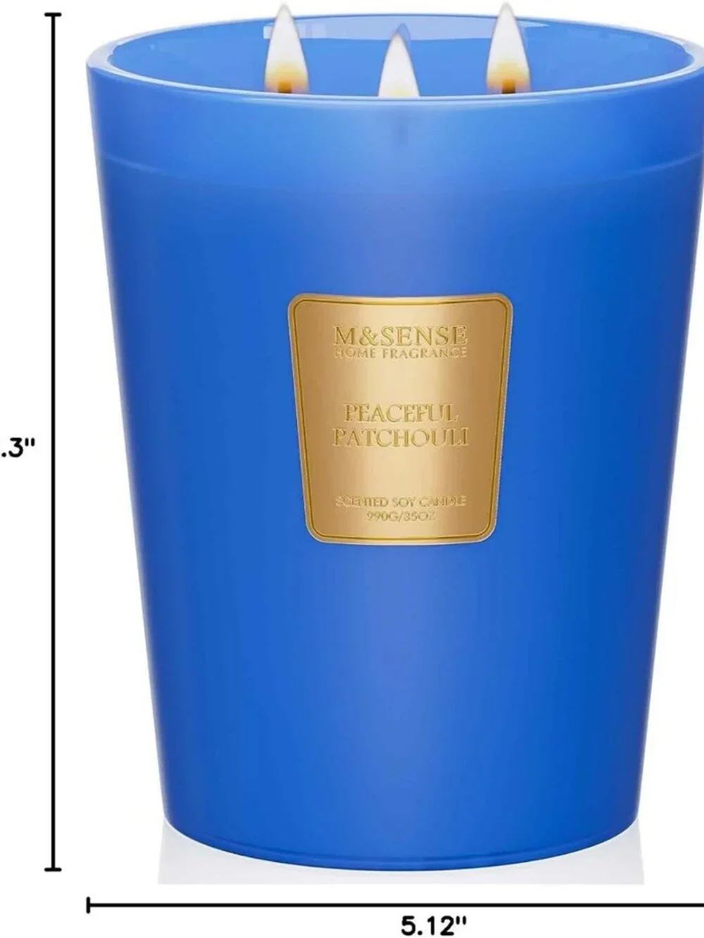 Large Peaceful Patchouli Soy Candle | 3-Wick, 150H Burn, Non-Toxic, Relaxing